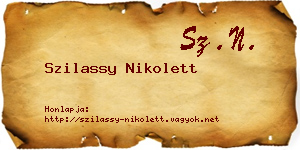 Szilassy Nikolett névjegykártya
