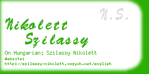 nikolett szilassy business card